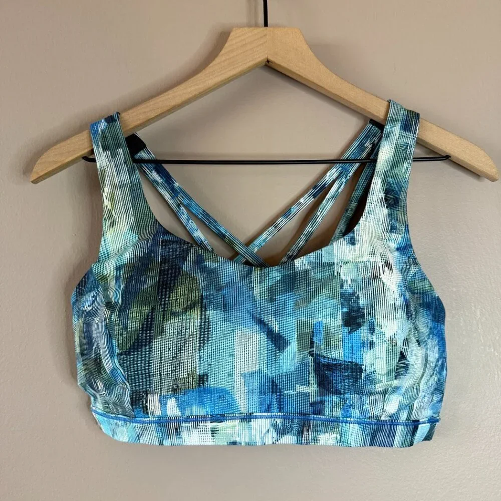 Women's 10 Lululemon Free To Be Serene Bra Sun Dazed Multi Blue